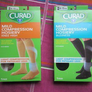2-CURAD MILD COMPRESSION HOSIERY-KNEE HIGH. (SIZE 8-15)